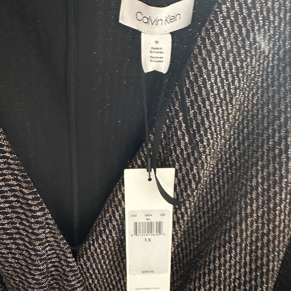 Calvin Klein Black and Silver Textured jumpsuit NEW - Picture 2 of 4